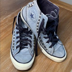 Converse Blue Suede with studs High Tops shoes